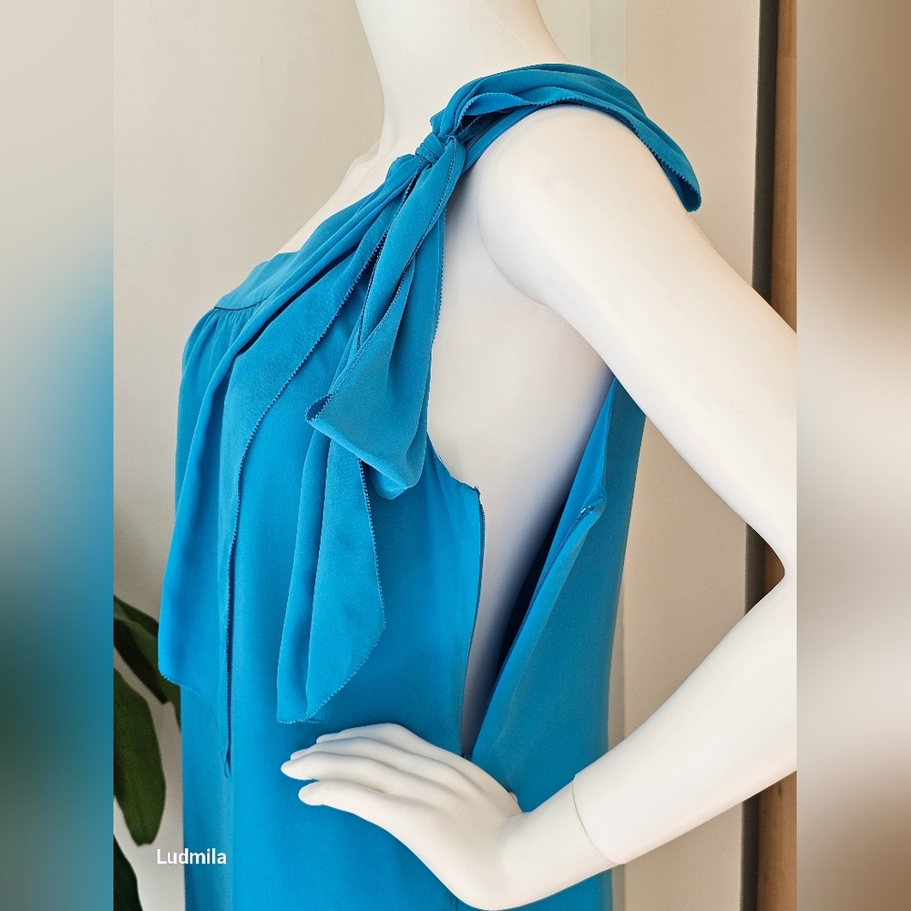 BANANA REPUBLIC Trina Turk Collection 2012 Size 4 100% Silk Light Blue‎ Dress - Picture 4 of 10